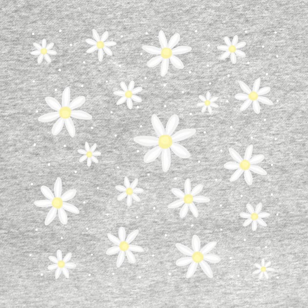 Cute Spring Daisy Flower Pattern Digital Illustration by AlmightyClaire